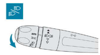 Peugeot 2008. Exterior lighting control stalk